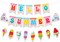Hello Summer Banner, Colorful Ice Cream Sign Banner Bunting Garland Hanging Paper Kit for Hawaiian Tropical Luau Summer Beach Sweet Ice Cream Birthday Party Decorations Supplies